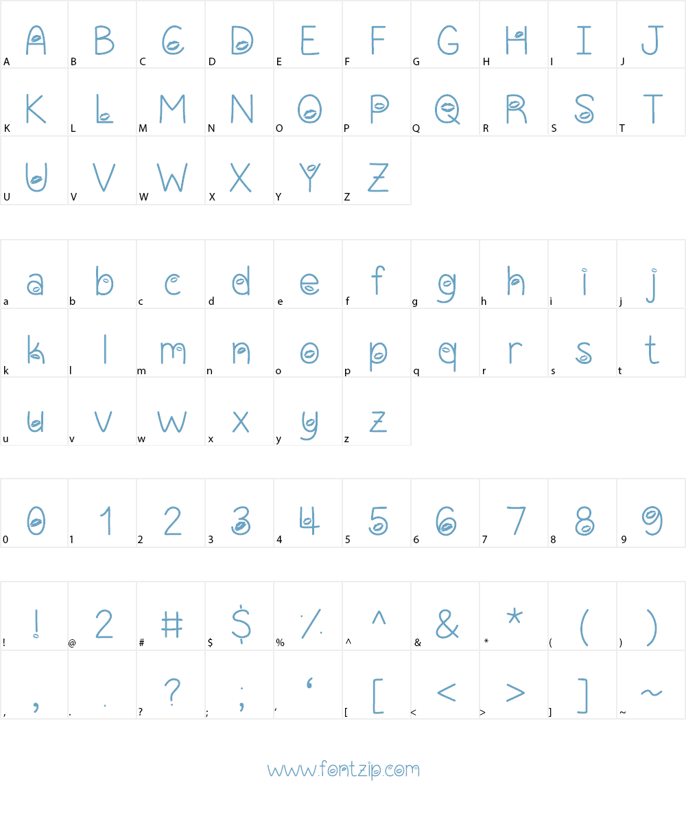 Sealed With A Kiss Font Character